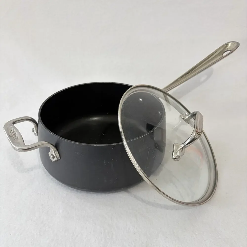 All-Clad Metalcrafters Hard Anodized Nonstick3.5QT 3.3L Saucepan Pot With Lid.